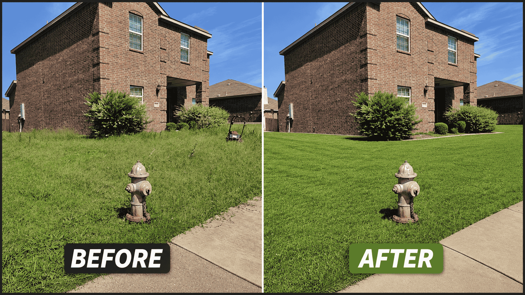 Before and after landscaping project